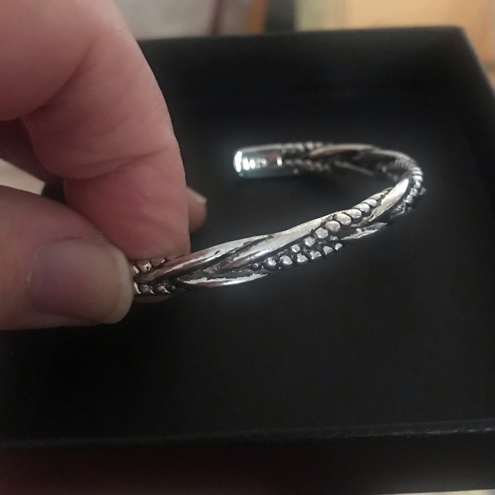 Sterling Silver Twisted Rope Cuff Bracelet - Picture 3 of 3